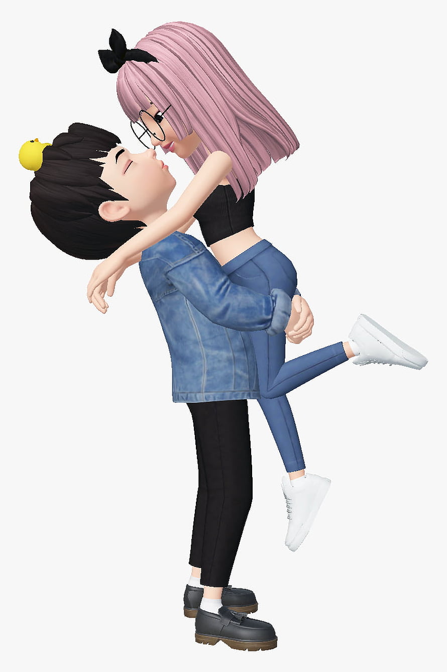 Zepeto Couple Romantic Kiss 3D Avatar Wallpaper, Cute Boy And Girl Couple Cartoon HD phone wallpaper