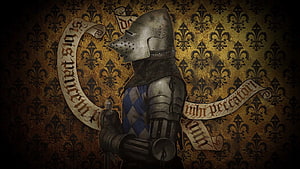 Kingdom Come Deliverance Medieval Knight in Full Plate Armor with Heraldic Fleur-de-lis Background HD wallpaper