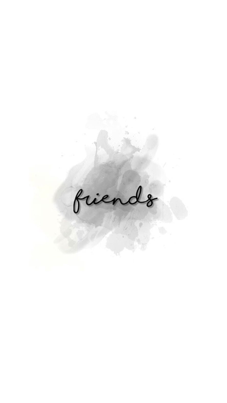 Minimalist Friends Typography Wallpaper With Grey Watercolor Splash Background HD phone wallpaper