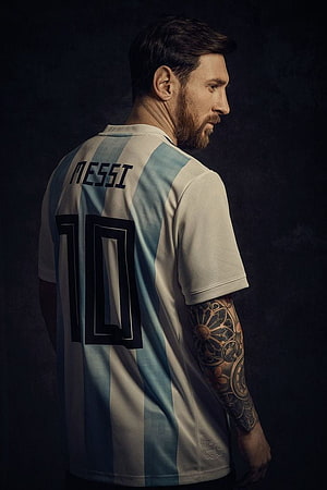 Lionel Messi Argentina National Team Jersey Portrait HD phone wallpaper