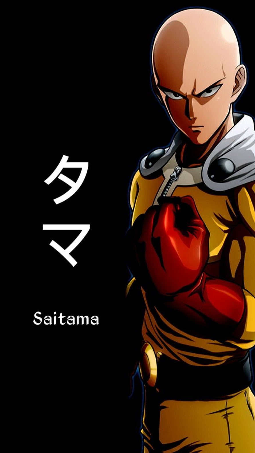 Saitama from One Punch Man in yellow suit and red gloves with serious expression on black background, Saitama One punch man manga One punch man Saitama [] for your , Mobile & Tablet. Explore Cool Saitama . One Punch Man Saitama , Cool HD phone wallpaper