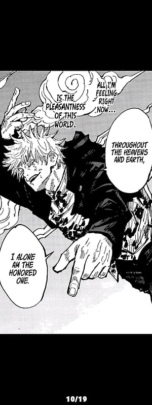 Sukuna Ryomen Manga Panel Declaring Supreme Power and Pleasantness, Gojo Satorou God, art, organism, manga, anime HD phone wallpaper
