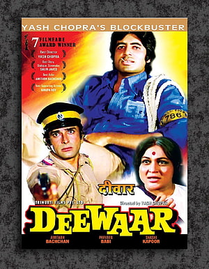 Deewar Classic Bollywood Movie Poster Featuring Amitabh Bachchan and Yash Chopra HD phone wallpaper
