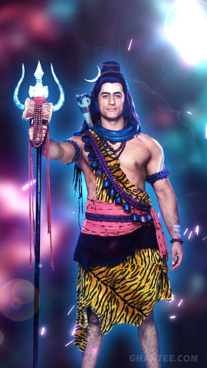 Lord Shiva Holding Trishul With Cobra And Tiger Skin Costume HD phone wallpaper