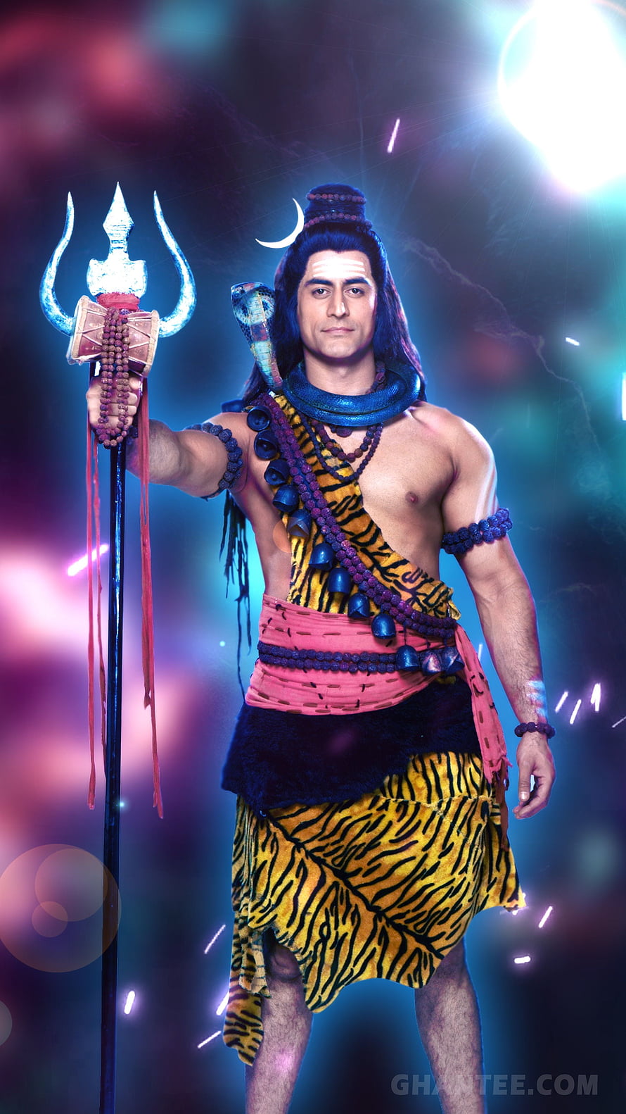 Lord Shiva Holding Trishul With Cobra And Tiger Skin Costume HD phone wallpaper