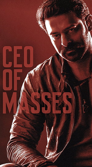 Hrithik Roshan as the CEO of Masses in a dramatic red-toned promotional portrait wearing a leather jacket HD phone wallpaper