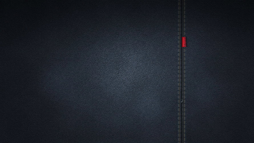 Dark Textured Fabric Surface With Vertical Stitching And Red Accent Detail HD wallpaper