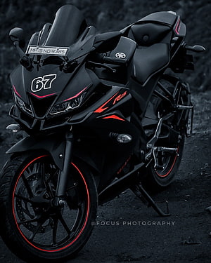 Yamaha YZF R15 V3 Black and Red Sport Motorcycle HD phone wallpaper