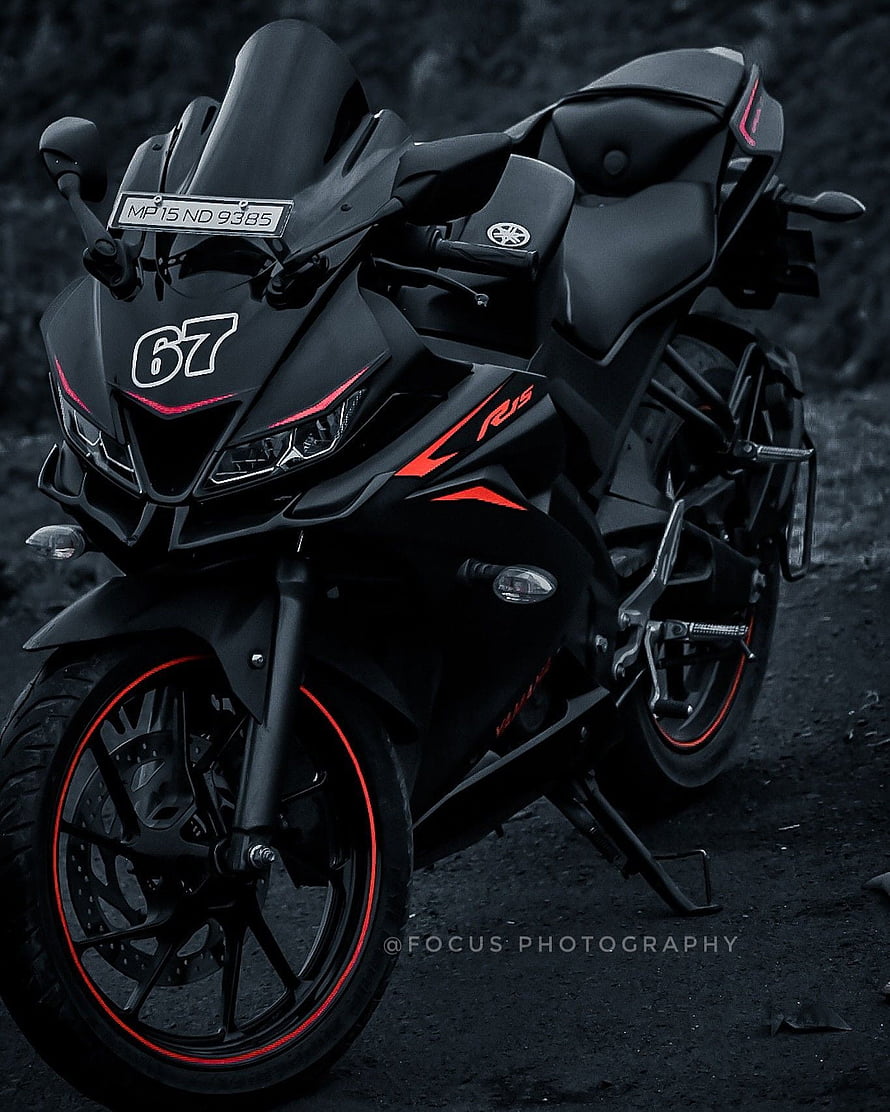 Yamaha YZF R15 V3 Black and Red Sport Motorcycle HD phone wallpaper