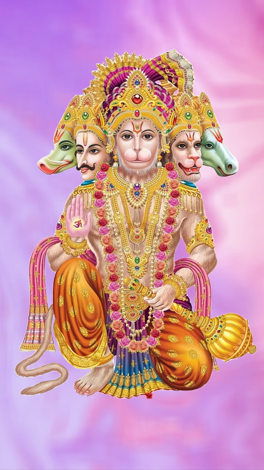 Panchamukha Hanuman Five-Faced Form Digital Art Wallpaper, Shree Hanuman, Mahadev, Gods, Panchmukhi, Bajrangbali, Ram HD phone wallpaper