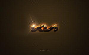 Kia Golden Emblem on Textured Brown Metal Background with Dramatic Lighting HD wallpaper
