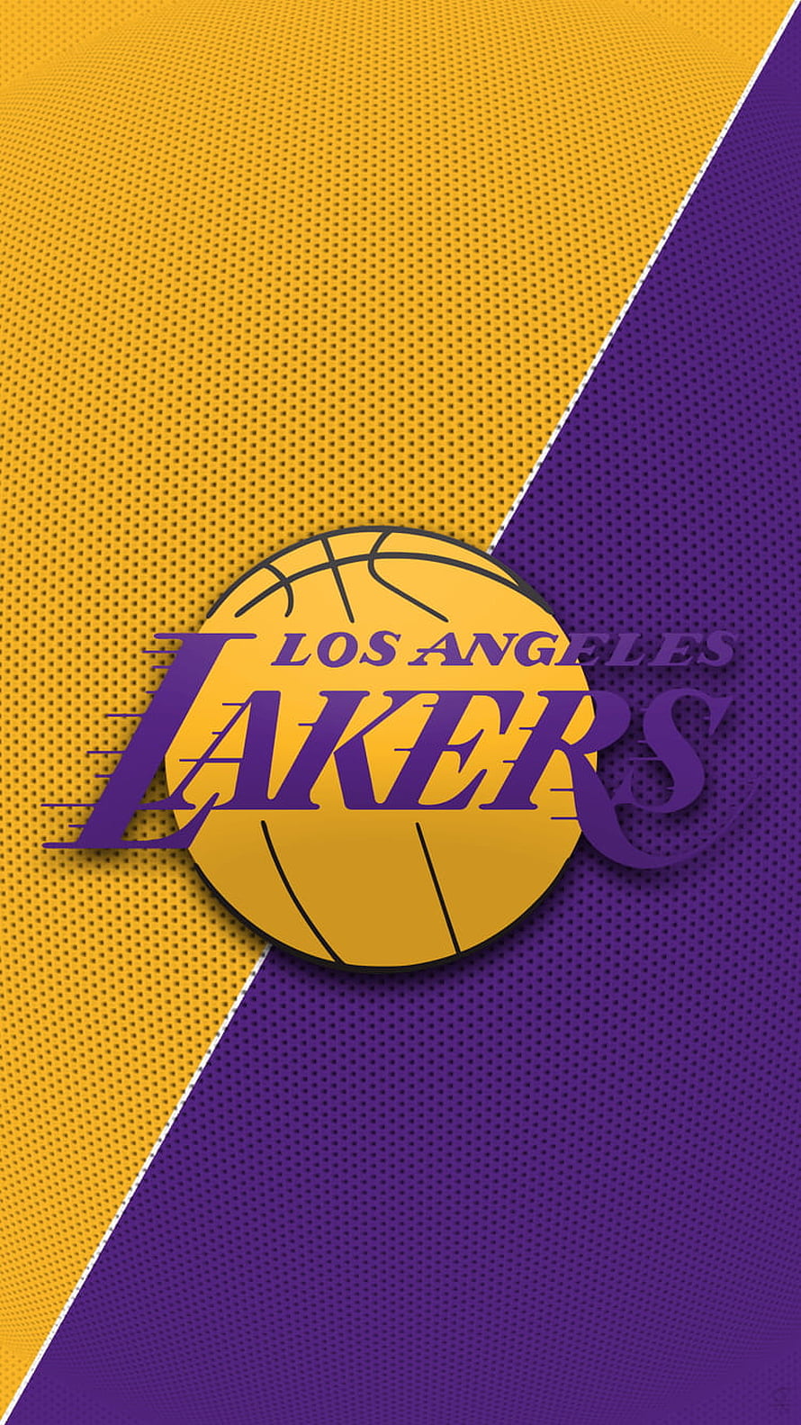 Los Angeles Lakers Basketball Logo on Purple and Gold Diagonal Halftone Background HD phone wallpaper