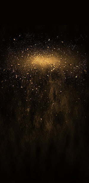 Golden Dust Explosion on Black Background Abstract Wallpaper HD phone wallpaper