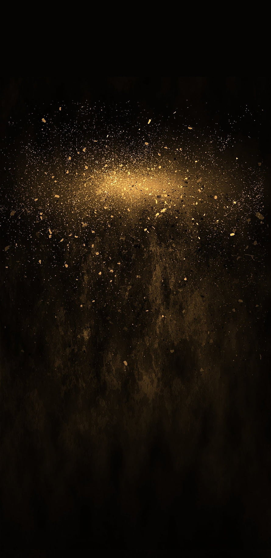 Golden Dust Explosion on Black Background Abstract Wallpaper HD phone wallpaper
