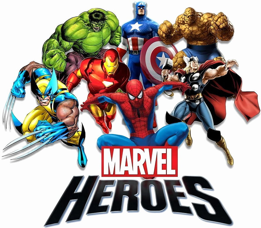 Marvel Heroes Team-Up Featuring Iron Man, Spider-Man, Hulk, Captain America, Thor, and Wolverine HD wallpaper