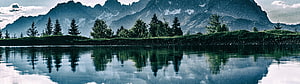 Serene Mountain Lake With Pine Trees And Perfect Reflections HD wallpaper