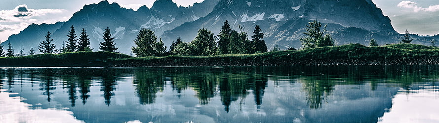 Serene Mountain Lake With Pine Trees And Perfect Reflections HD wallpaper