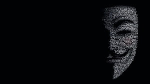Anonymous Guy Fawkes Mask Typography Art on Black Background HD wallpaper