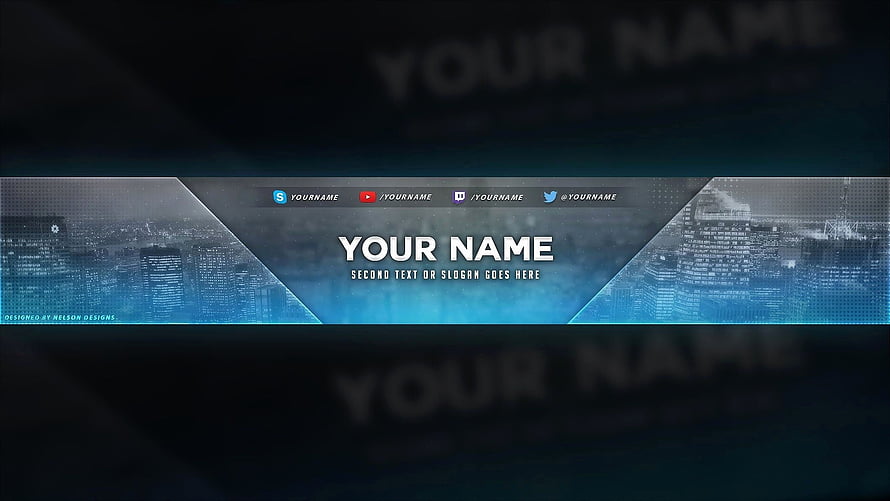 Blue Tech Cityscape Gaming Channel Banner Template HD wallpaper