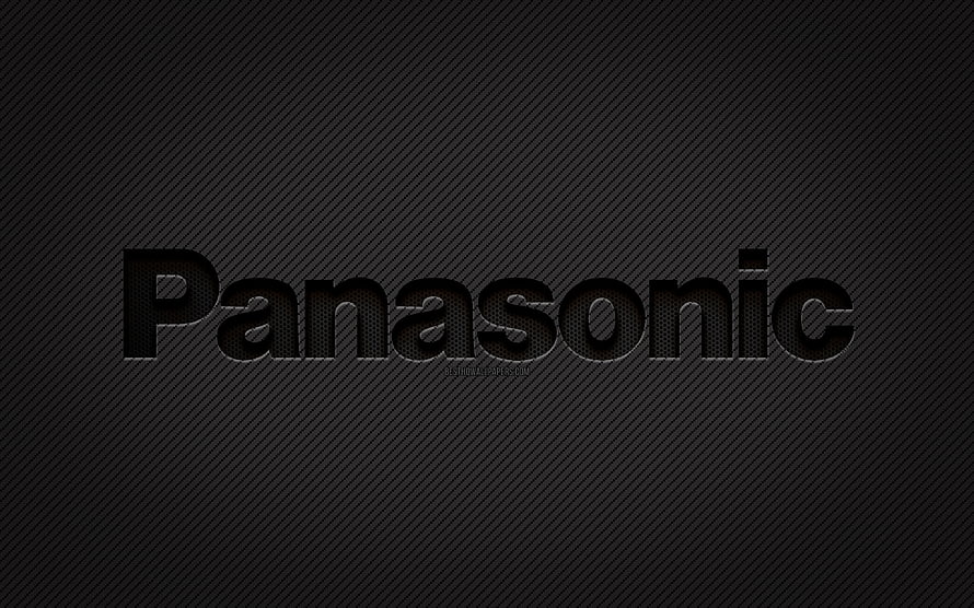 Panasonic Carbon Fiber Logo on Dark Grunge Textured Background HD wallpaper