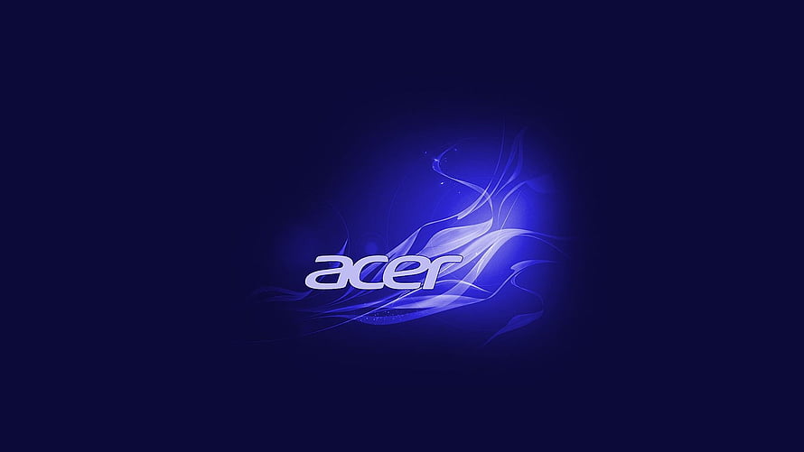 Acer Logo with Blue Abstract Swirls and Glowing Light Effects HD wallpaper