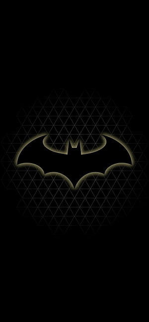 Batman Logo Minimalist Dark AMOLED Wallpaper with Geometric Grid Pattern, Batman Logo Dark Amoled For Xiaomi Mi 10, Batman Logo Black HD phone wallpaper
