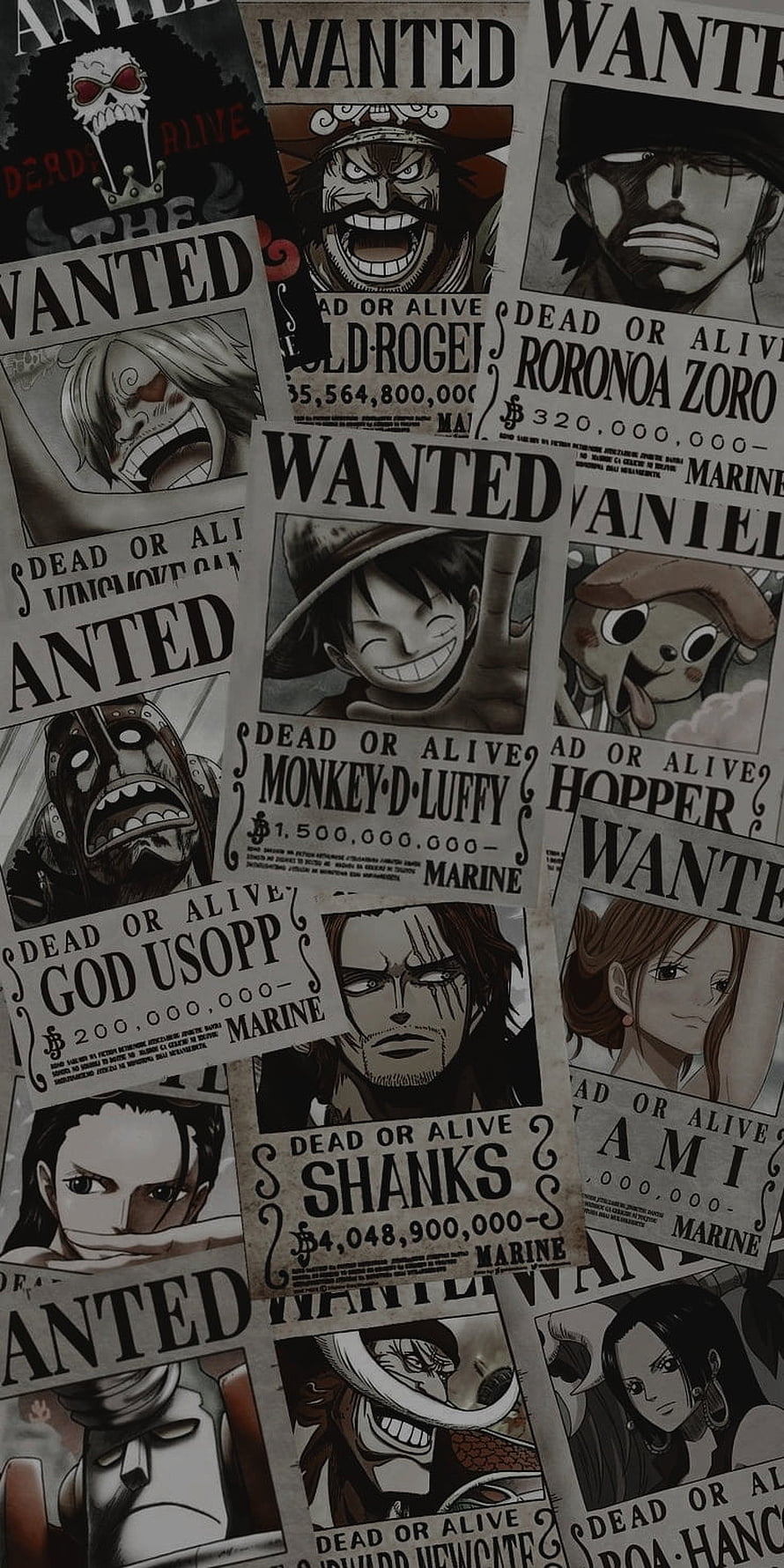 One Piece Pirate Bounty Wanted Posters Collection HD phone wallpaper
