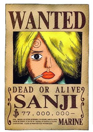 One Piece Sanji Wanted Poster with 77,000,000 Berry Bounty HD phone wallpaper