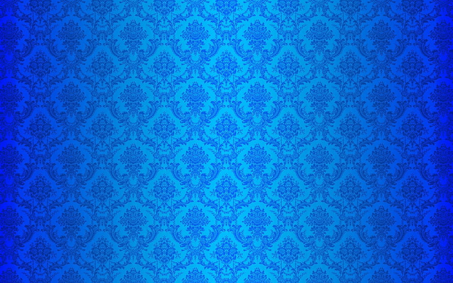 Elegant Blue Damask Pattern with Ornate Floral Motifs and Vintage Texture HD wallpaper