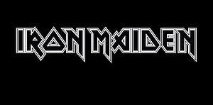 Iron Maiden Classic Logo Typography on Black Background HD wallpaper