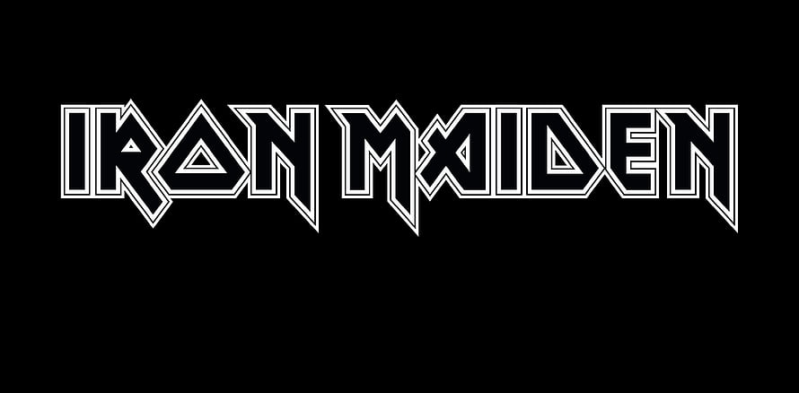 Iron Maiden Classic Logo Typography on Black Background HD wallpaper
