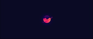 Minimalist Neon Planet with Ring on Dark Space Background HD wallpaper