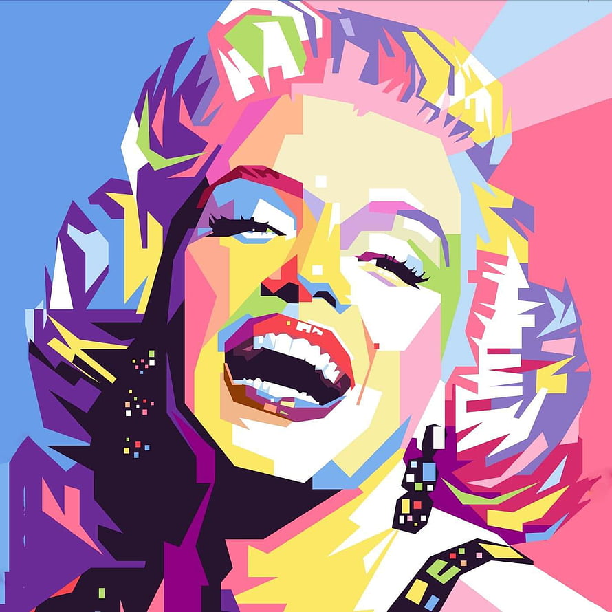 Marilyn Monroe Pop Art Portrait in Vibrant Geometric Colors HD phone wallpaper