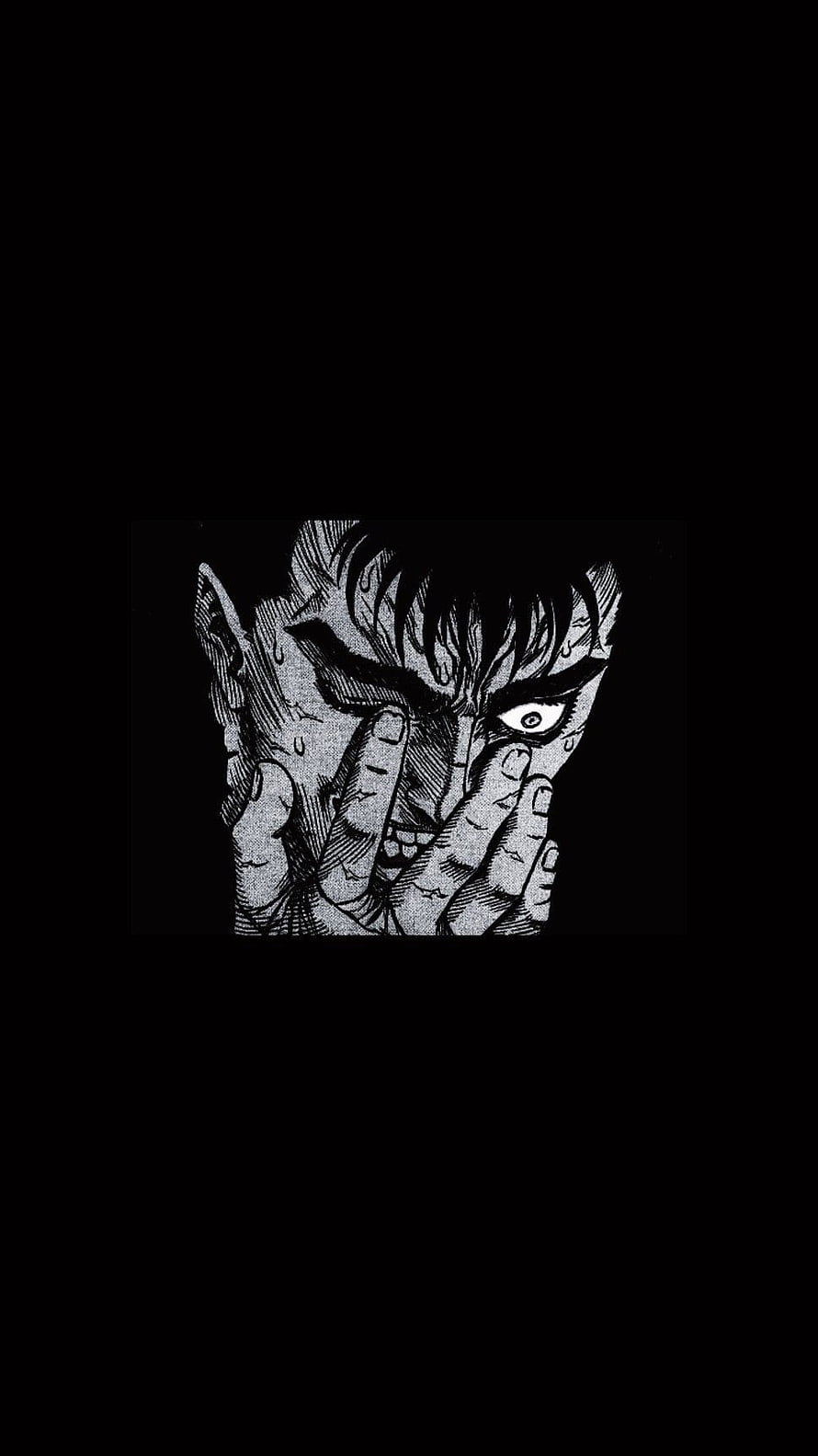 Baki Hanma Intense Manga Portrait With Hands Covering Face, Guts, Art, Berserk, Manga HD phone wallpaper