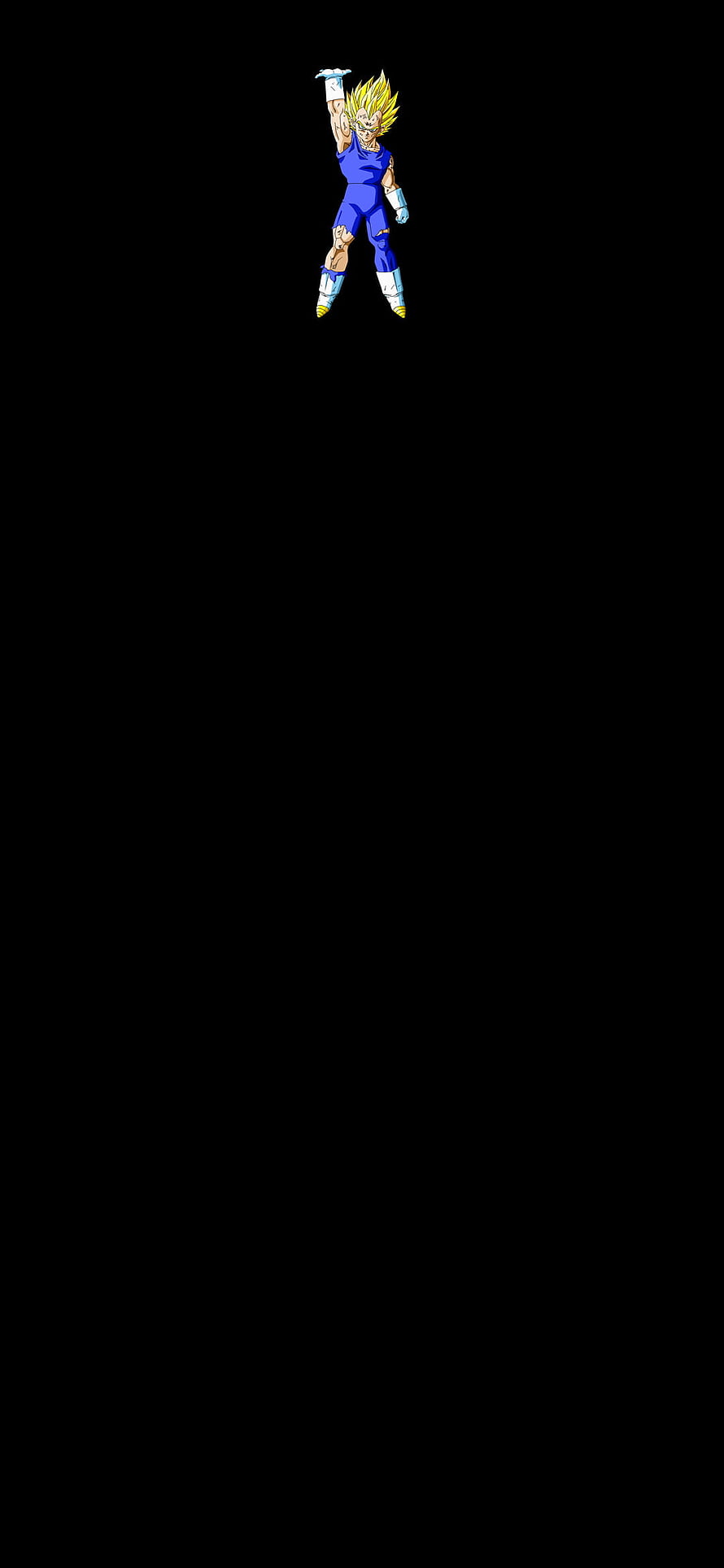 Majin Vegeta Genkidama Henki Pose on Black Background Dragon Ball Z Anime Character HD phone wallpaper