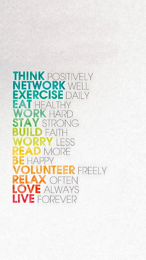 Colorful Inspirational Typography Poster With Positive Life Advice And Motivational Quotes On White Background HD phone wallpaper