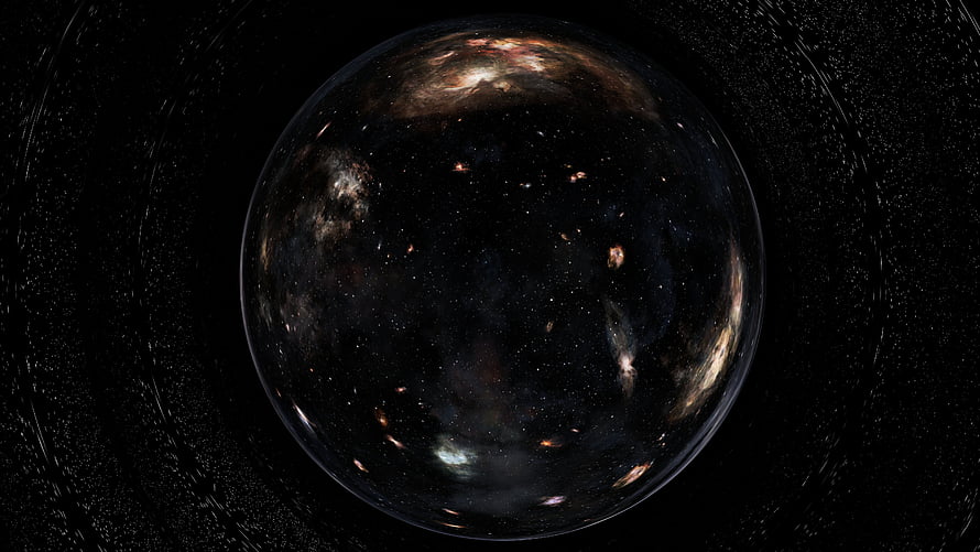 Interstellar Wormhole Sphere in Deep Space with Distant Galaxies and Star Fields HD wallpaper