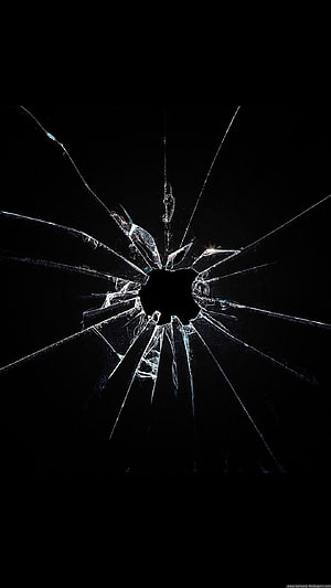 Shattered Glass Texture on Black Background HD phone wallpaper