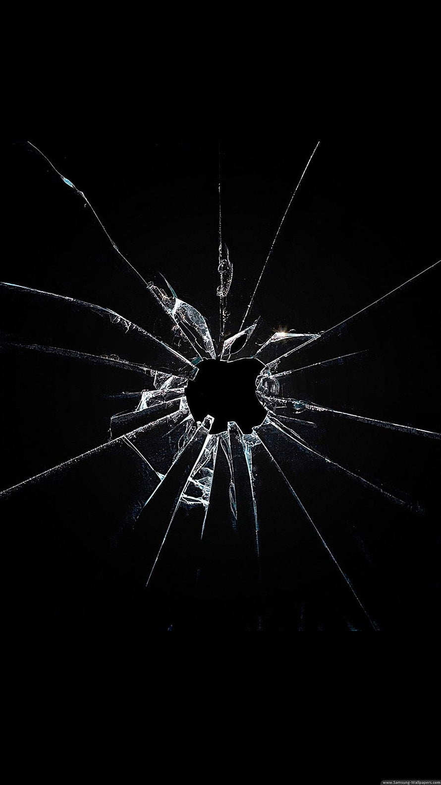 Shattered Glass Texture on Black Background HD phone wallpaper