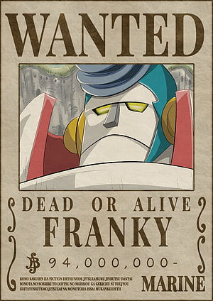 Franky One Piece Wanted Poster Art Print HD phone wallpaper