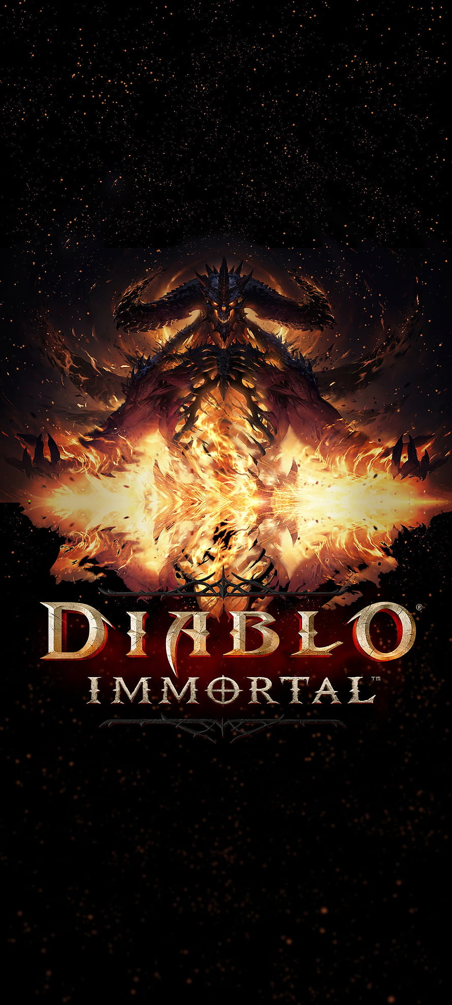 Diablo Immortal Nightflame Demon Rising from Infernal Flames Dark Fantasy Artwork HD phone wallpaper