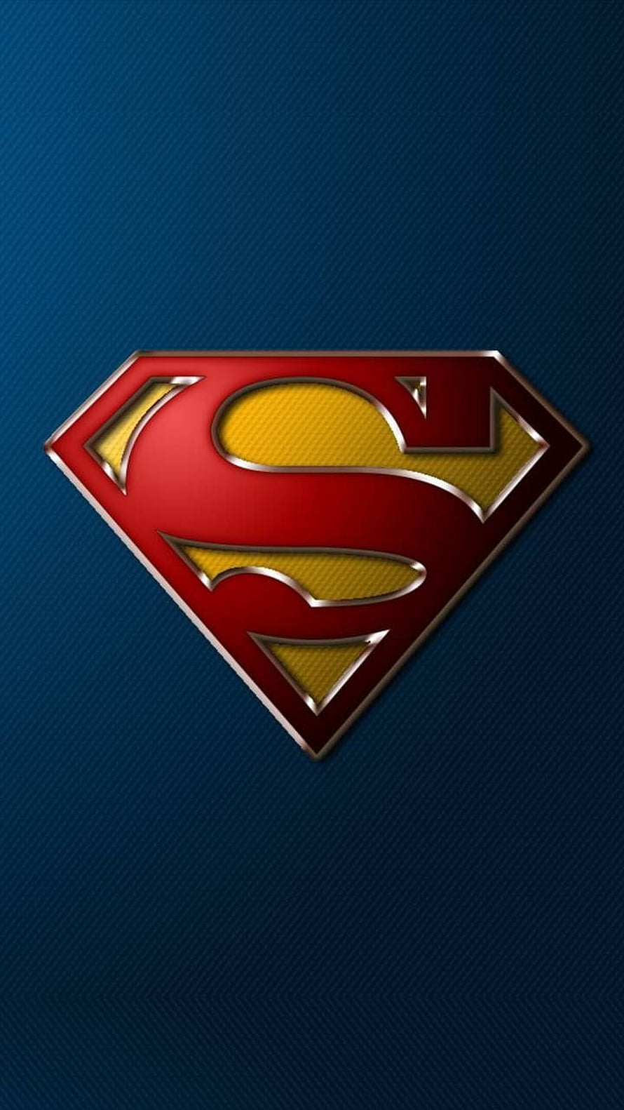 Superman S-Shield Logo on Textured Blue Background, Superman - logo . Superman , Superman art, Superman XR HD phone wallpaper