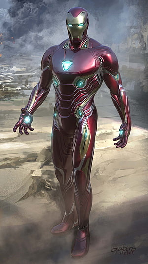 Iron Man Mark 85 Concept Art - Red and Gold Armor Design, Iron Man Nano Technology Armor . Iron man avengers, Iron HD phone wallpaper