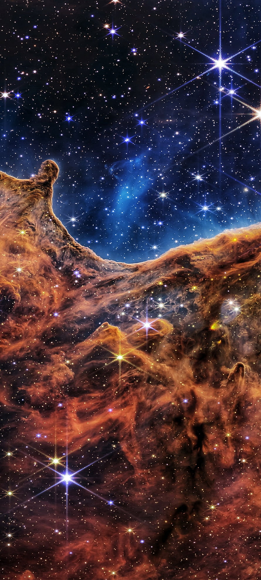 Pillars of Creation Nebula Space Wallpaper with Stars and Cosmic Dust HD phone wallpaper