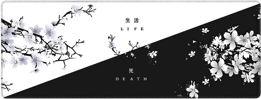 Japanese Cherry Blossom Life and Death Contrast Desk Mat Design HD wallpaper