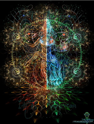 Nataraja Shiva Psychedelic Visionary Art with Cosmic Fractals and Neon Energy HD phone wallpaper
