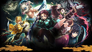Demon Slayer Kimetsu no Yaiba Anime Group Action Wallpaper HD wallpaper