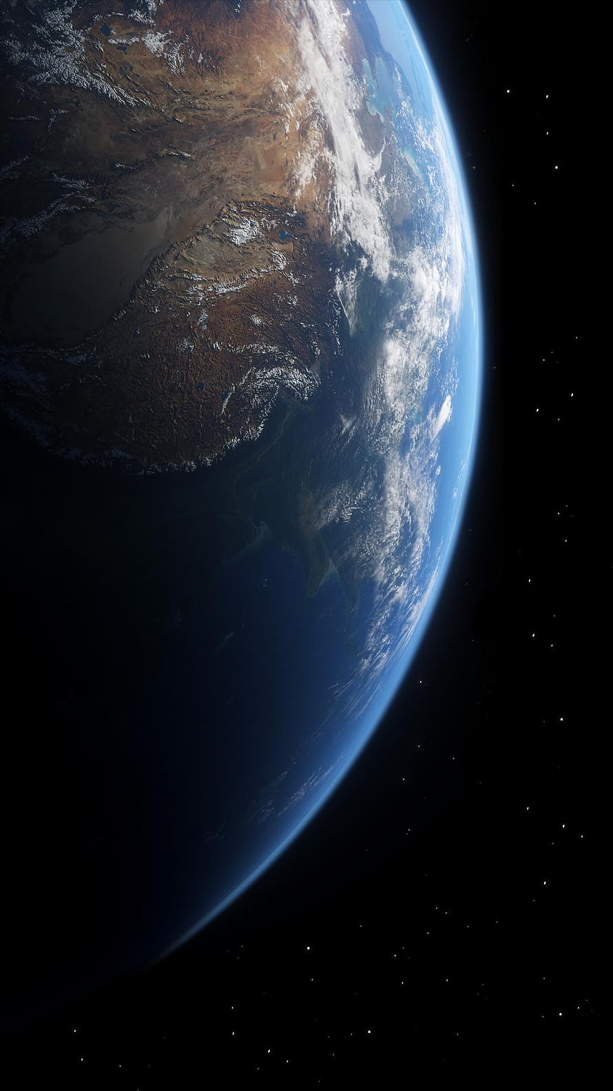 Planet Earth View From Space With Starry Background HD phone wallpaper