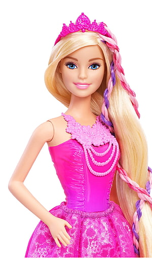 Barbie Dreamtopia Princess Doll in Pink Gown with Braided Hair and Tiara HD phone wallpaper