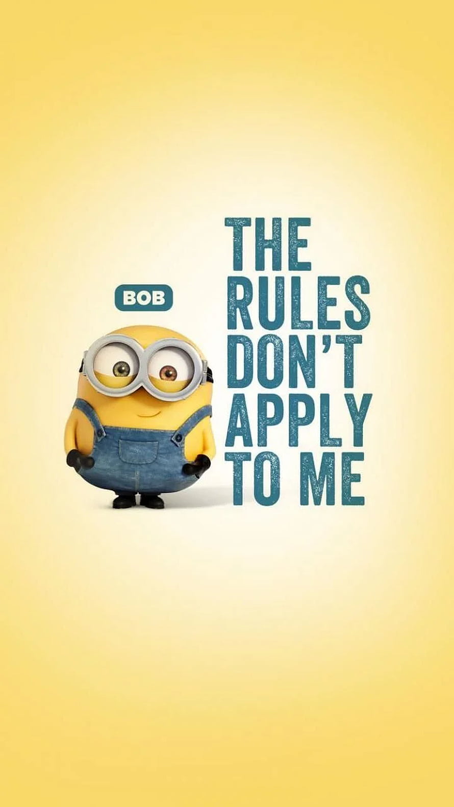 Bob the Minion Character with Quirky Quote on Yellow Background HD phone wallpaper